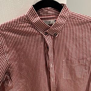 Topman red gingham casual dress shirt